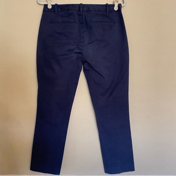 Theory Navy Blue Ankle Crepe Cropped Dress Trousers Pants Size 4 - Picture 2 of 14